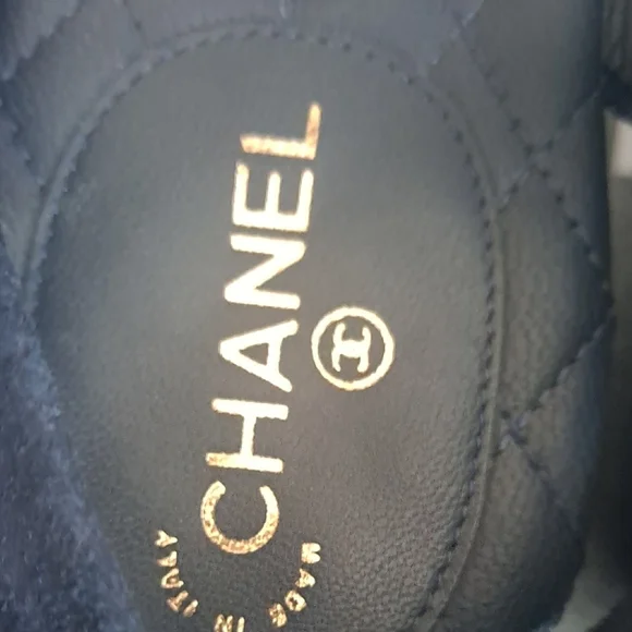 CHANEL Navy Quilted Sandals - Picture 2 of 6
